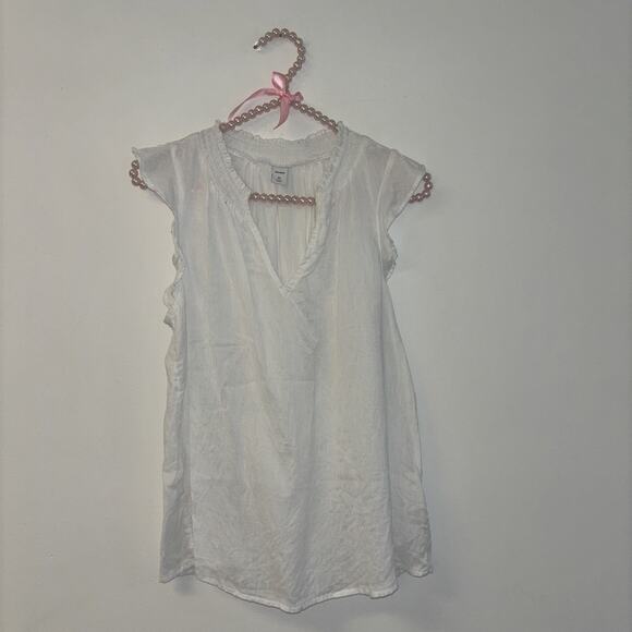Old Navy Sz Xs Blouse Cottage Core Fairy Crochet‎ Beachy Peasant Organic Flowy - Picture 1 of 6